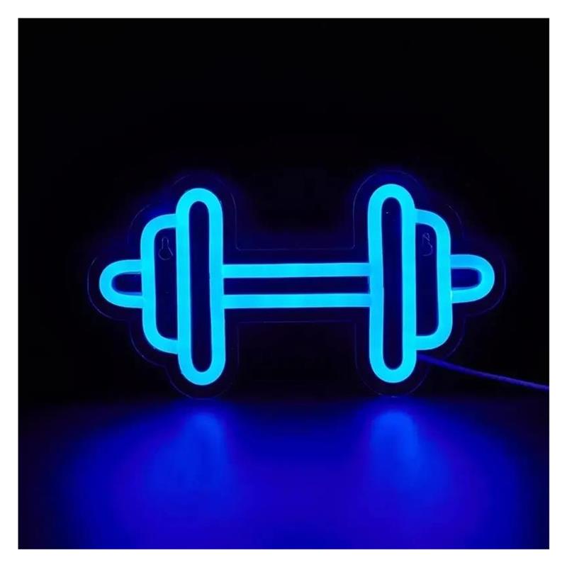 Home Gym Neon Sign - Dumbbell Shaped Neon Sign USB Powered