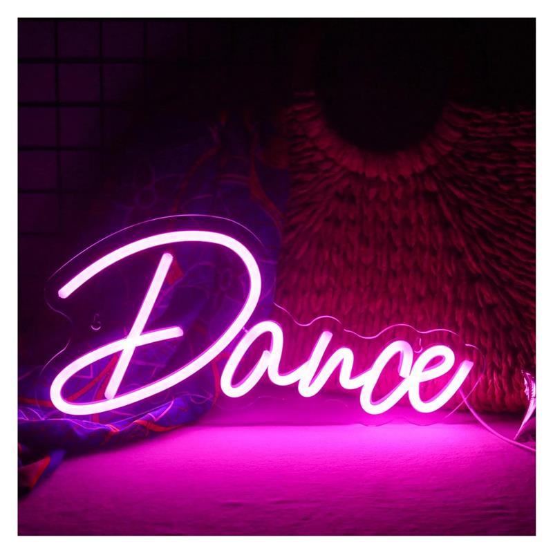 Home Gym Neon Sign - Dance Neon Sign Pink Light Dancing