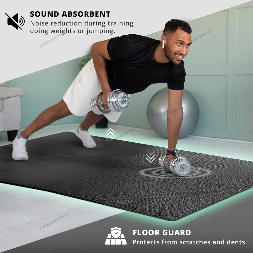 Home Gym Room - 10Pcs Interlocking Foam Exercise Mat Equipment
