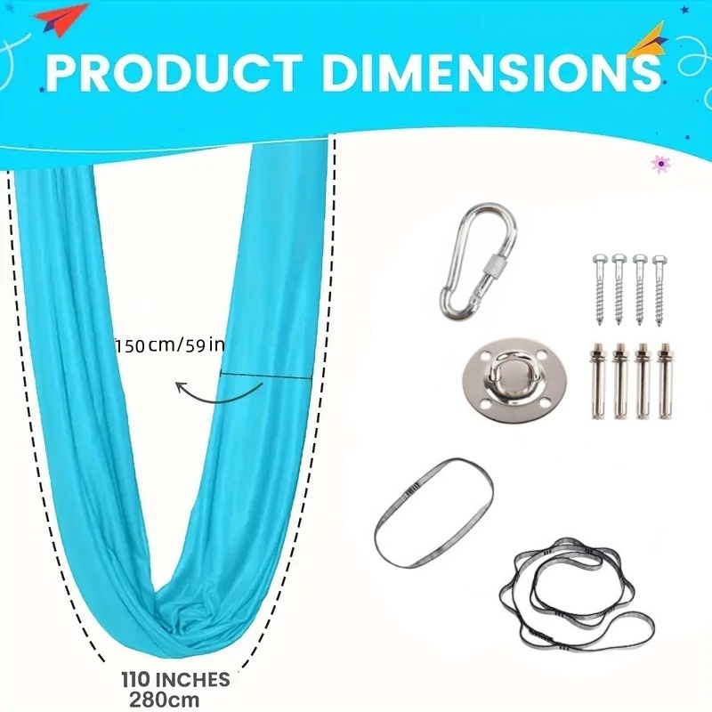 1.5*2.8m Elastic Swing Hammock - Yoga Trapeze Swing ulasan dan harga