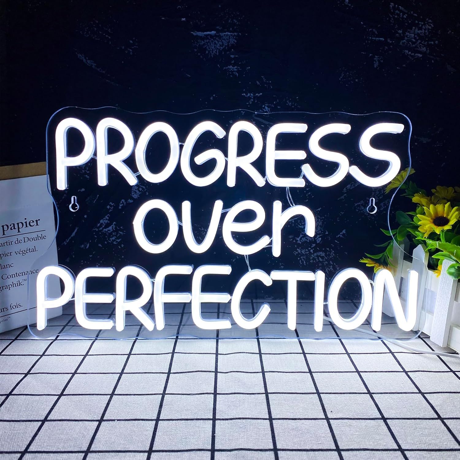 Progress Over Perfection LED N - Home Gym Neon Sign ulasan dan harga