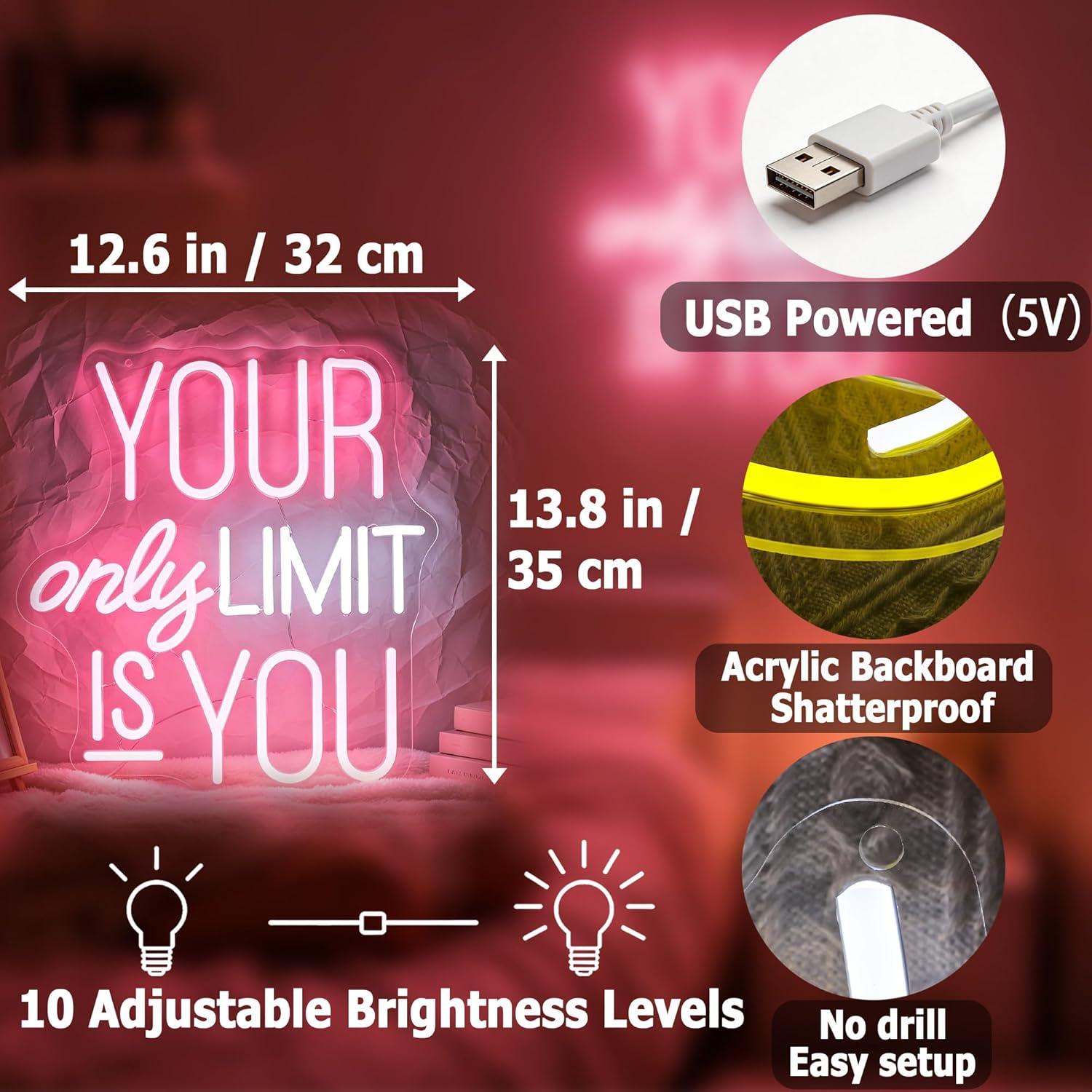 Your Only Limit Is You Neon Si - Home Gym Neon Sign ulasan dan harga