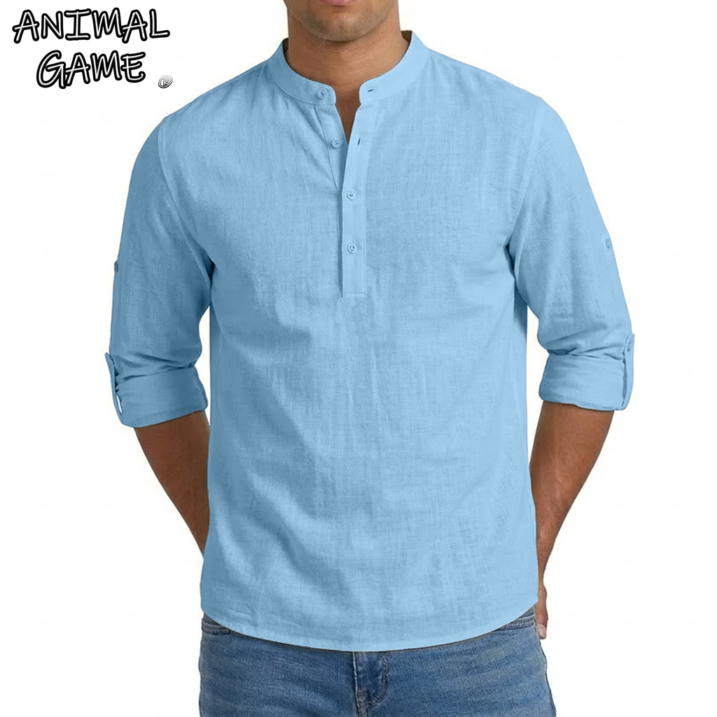 Mens Linen Shirt Luxury Casual - Home Gym Full Setup ulasan dan harga