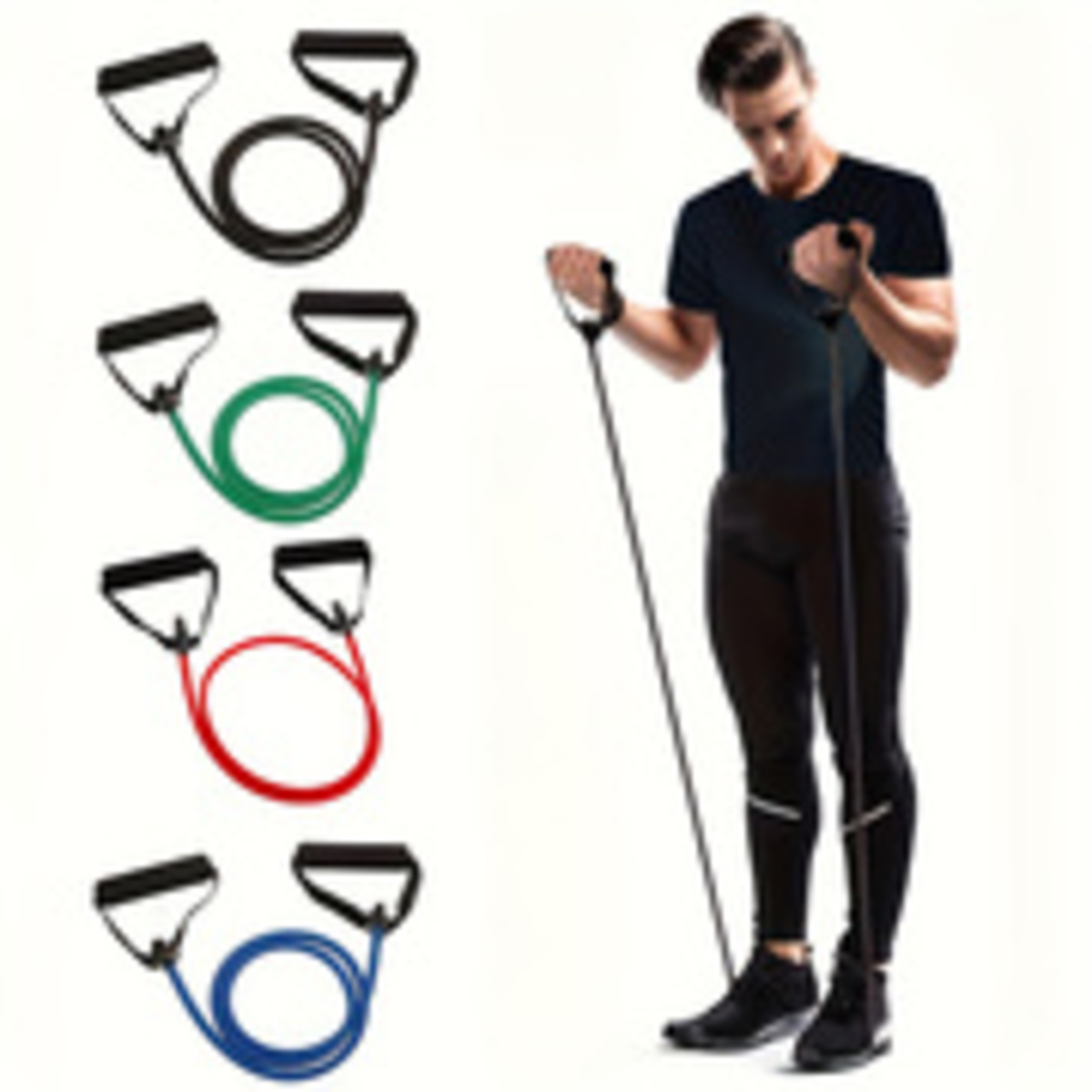 TPE Resistance Bands with Hand - Home Gym Full Setup ulasan dan harga