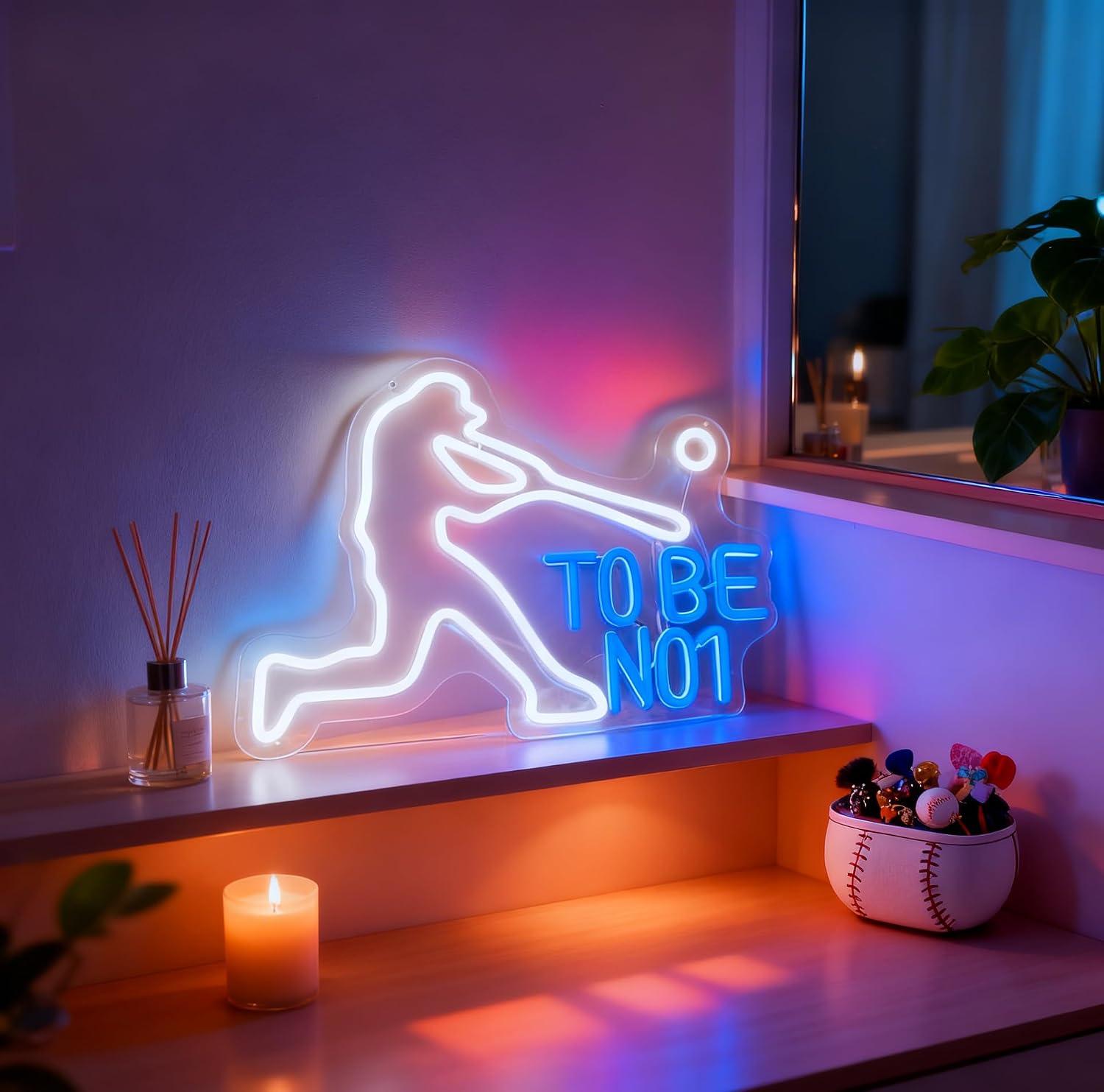 To Be No1 Neon Sign USB Dimmab - Home Gym Neon Sign ulasan dan harga