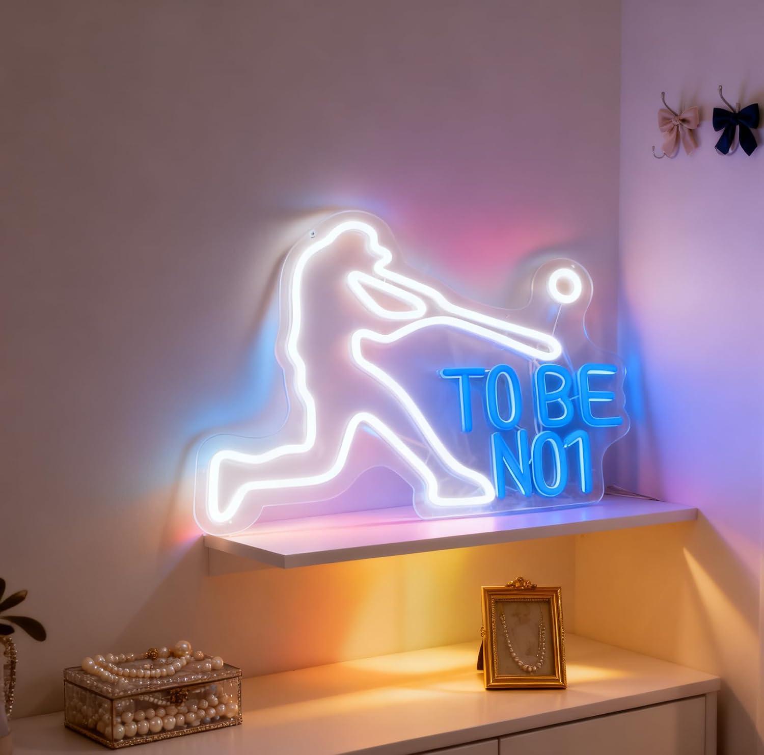 To Be No1 Neon Sign USB Dimmab - Home Gym Neon Sign ulasan dan harga