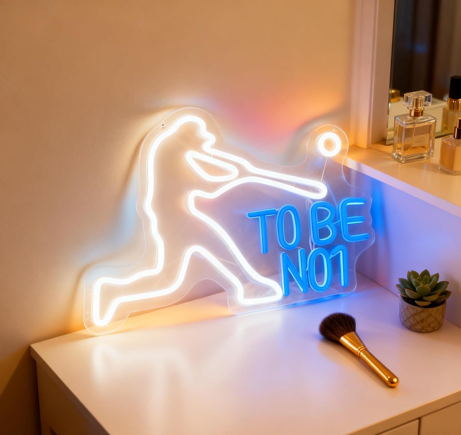 To Be No1 Neon Sign USB Dimmab - Home Gym Neon Sign ulasan dan harga