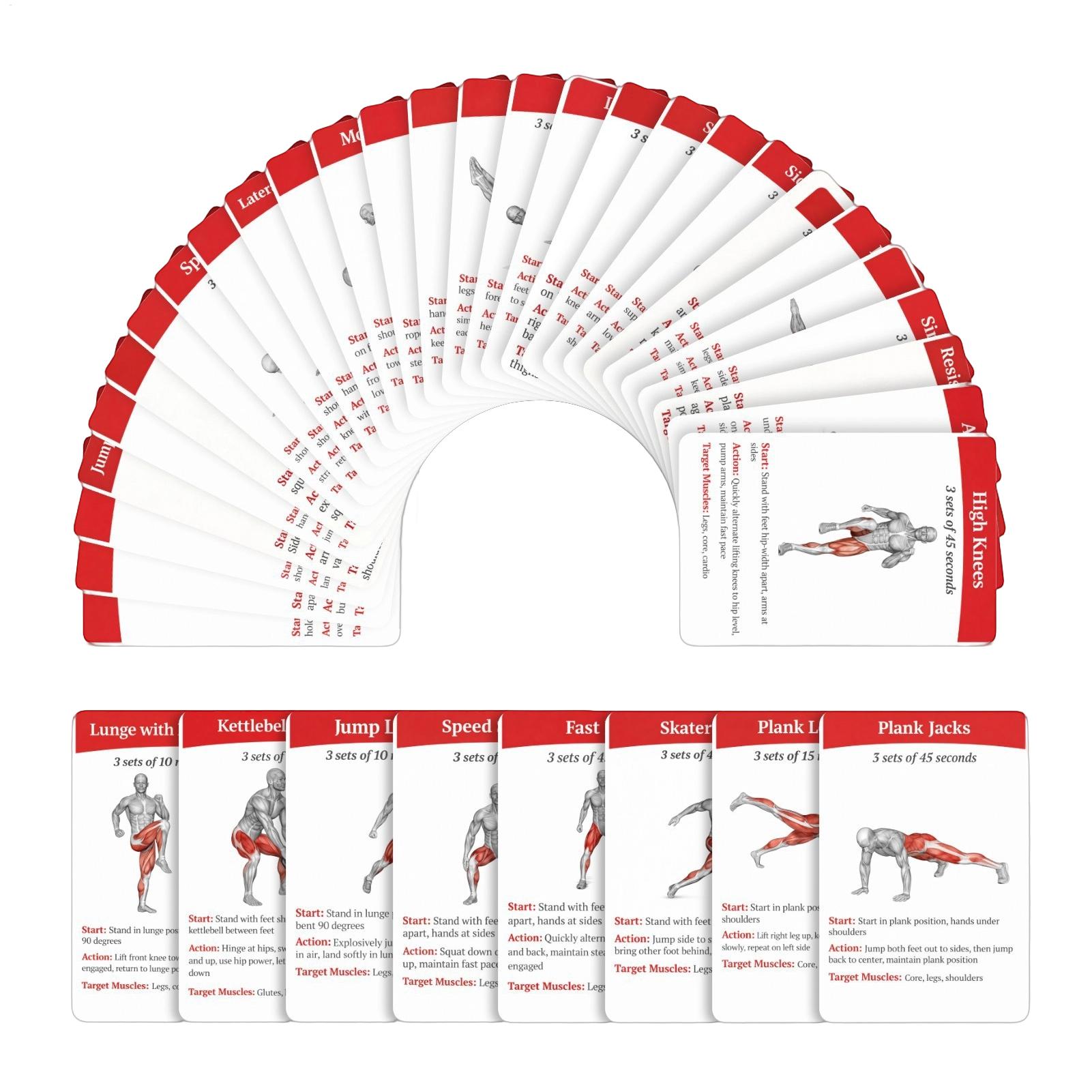 Workout Cards Deck 36 Pieces H - Home Gym Guide ulasan dan harga
