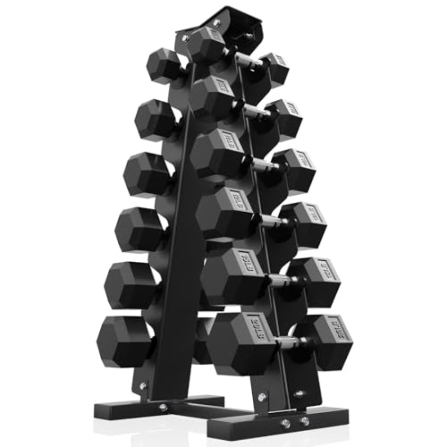 Rubber Encased Hex Dumbbell Se - Hex Dumbbell Set ulasan dan harga