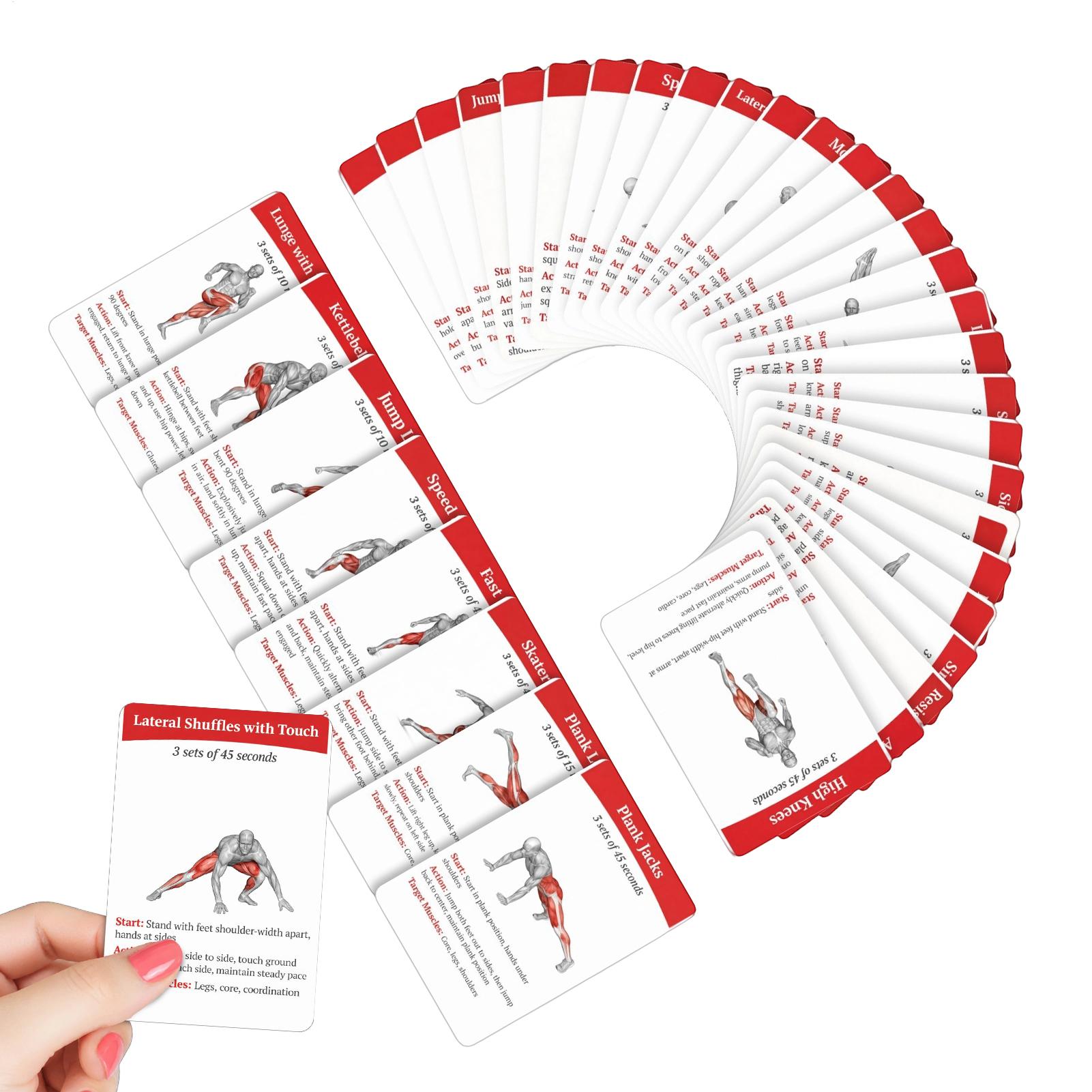 Workout Cards Deck 36 Pieces H - Home Gym Guide ulasan dan harga