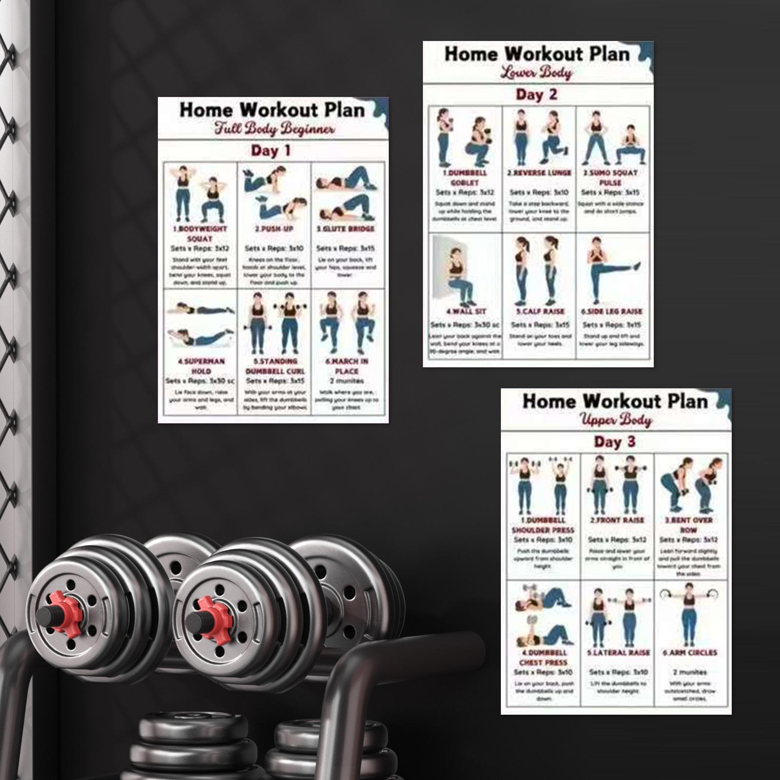 Exercise Posters 6 Pieces Full - Home Gym Guide ulasan dan harga