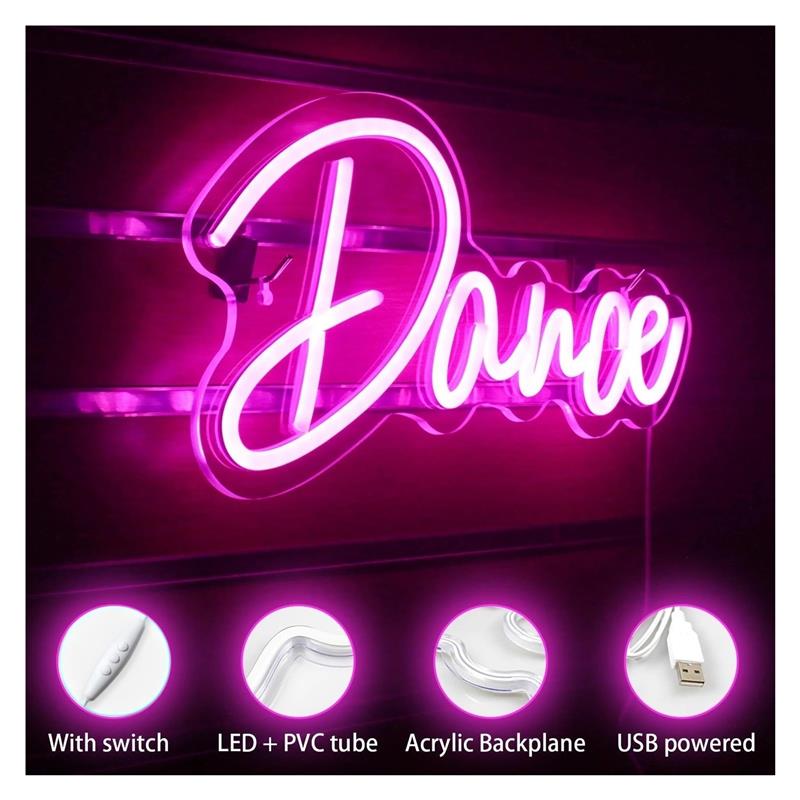 Dance Neon Sign Pink Light Dan - Home Gym Neon Sign ulasan dan harga