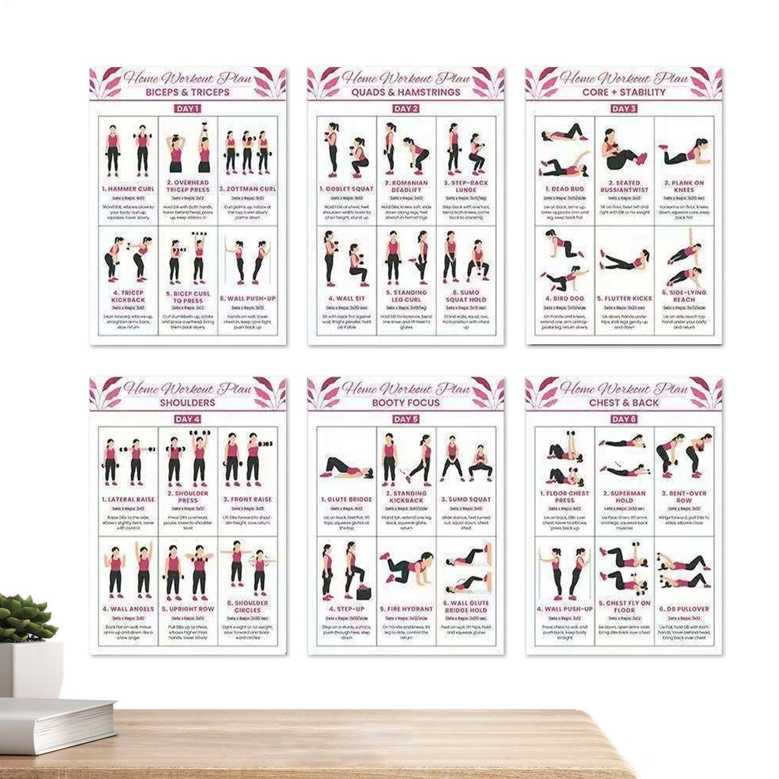 Workout Poster 6 Pieces Full B - Home Gym Guide ulasan dan harga