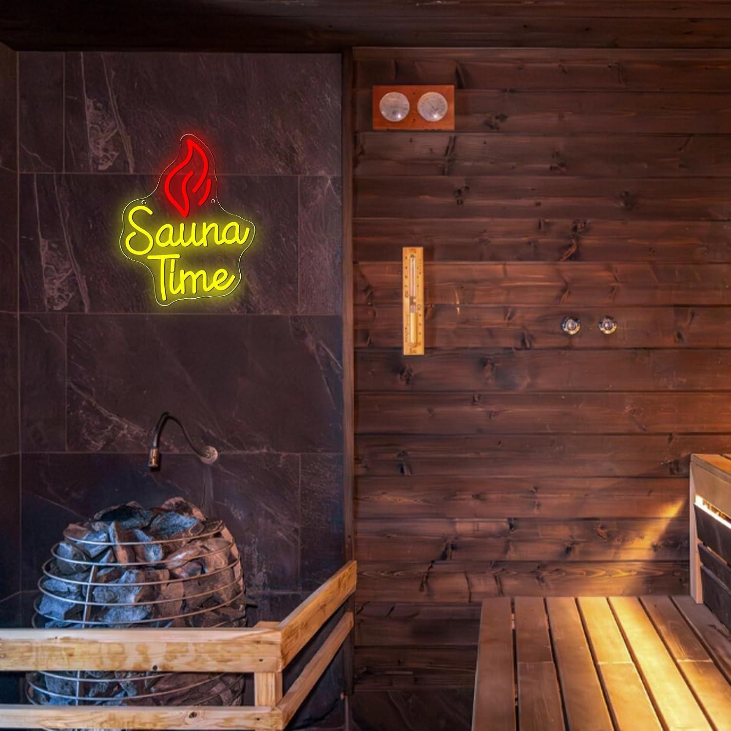 Sauna Time Neon Sign USB Dimma - Home Gym Neon Sign ulasan dan harga