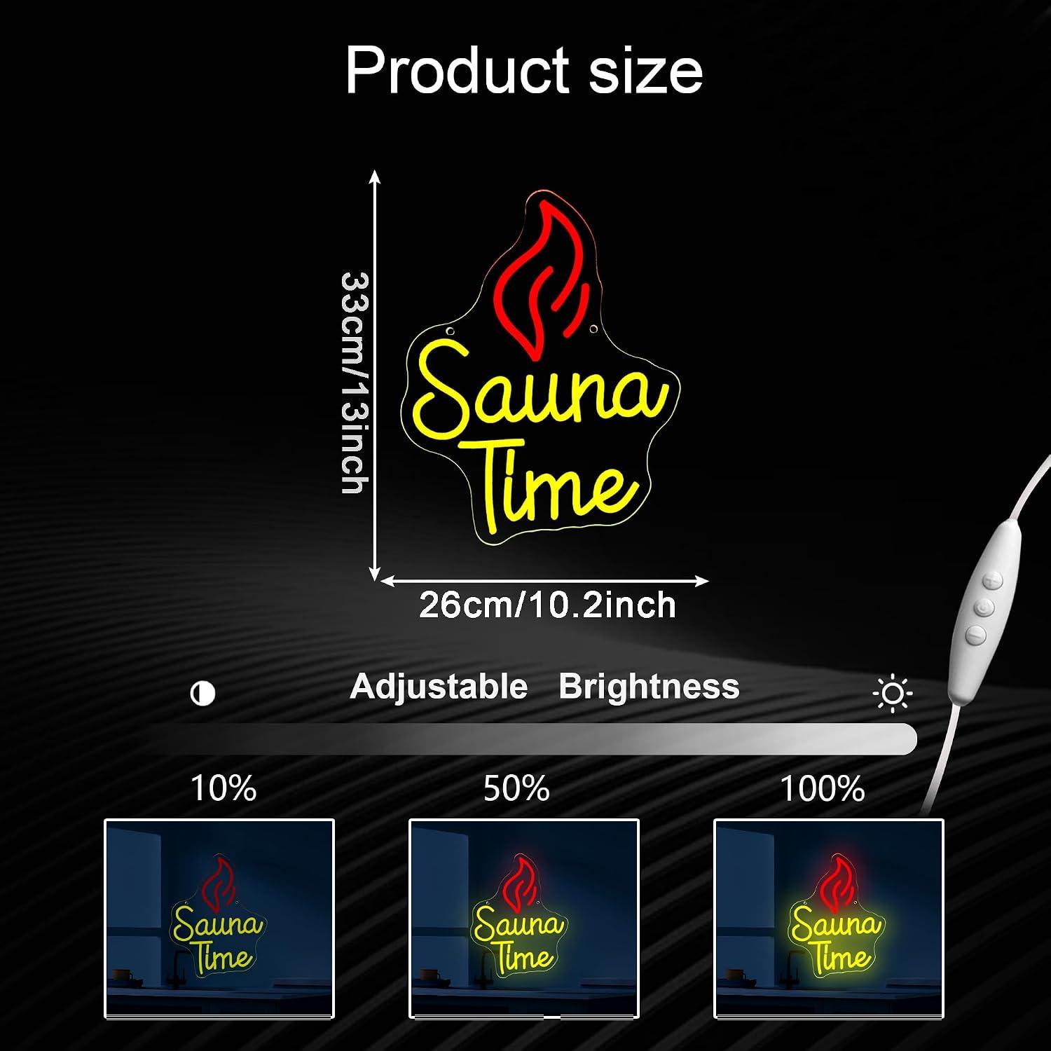 Sauna Time Neon Sign USB Dimma - Home Gym Neon Sign ulasan dan harga