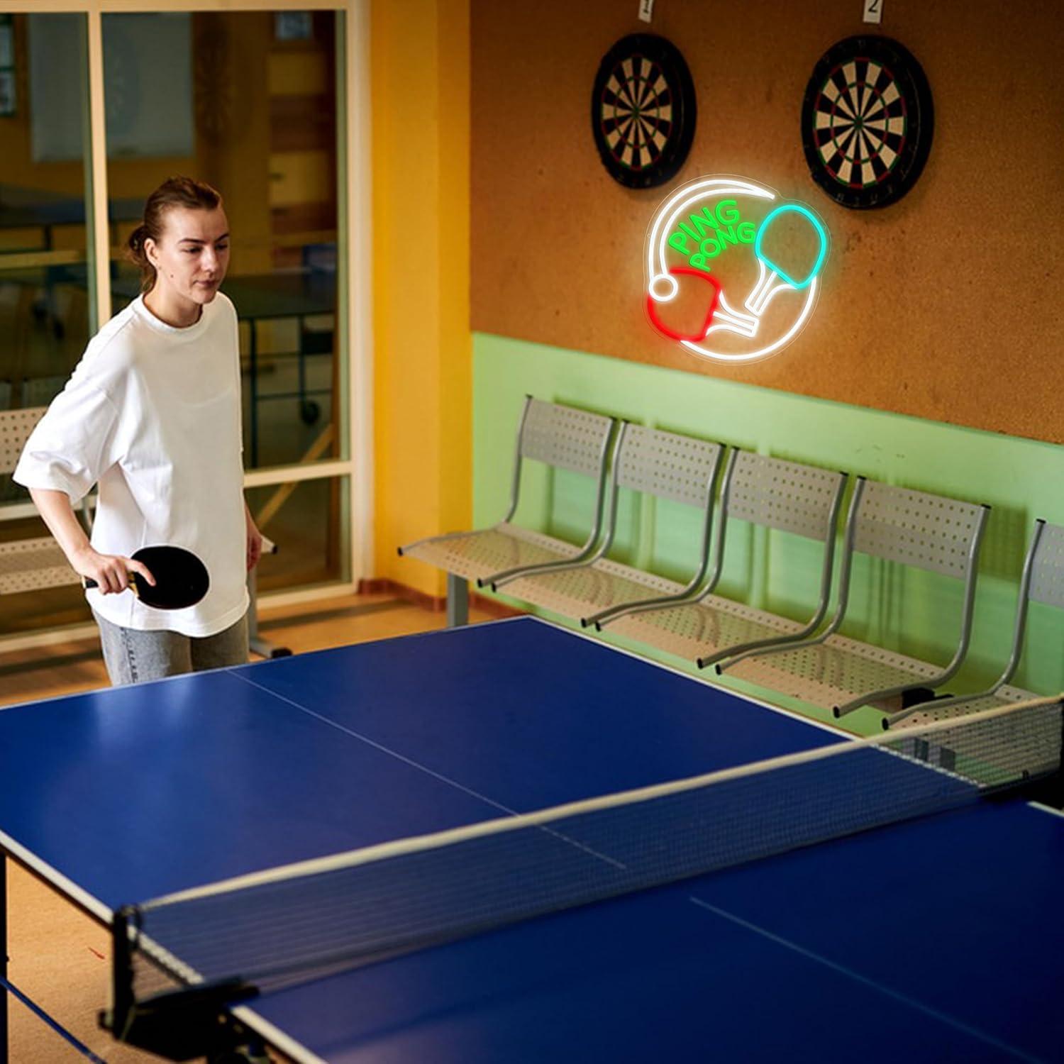 Ping Pong Neon Sign USB Dimmab - Home Gym Neon Sign ulasan dan harga