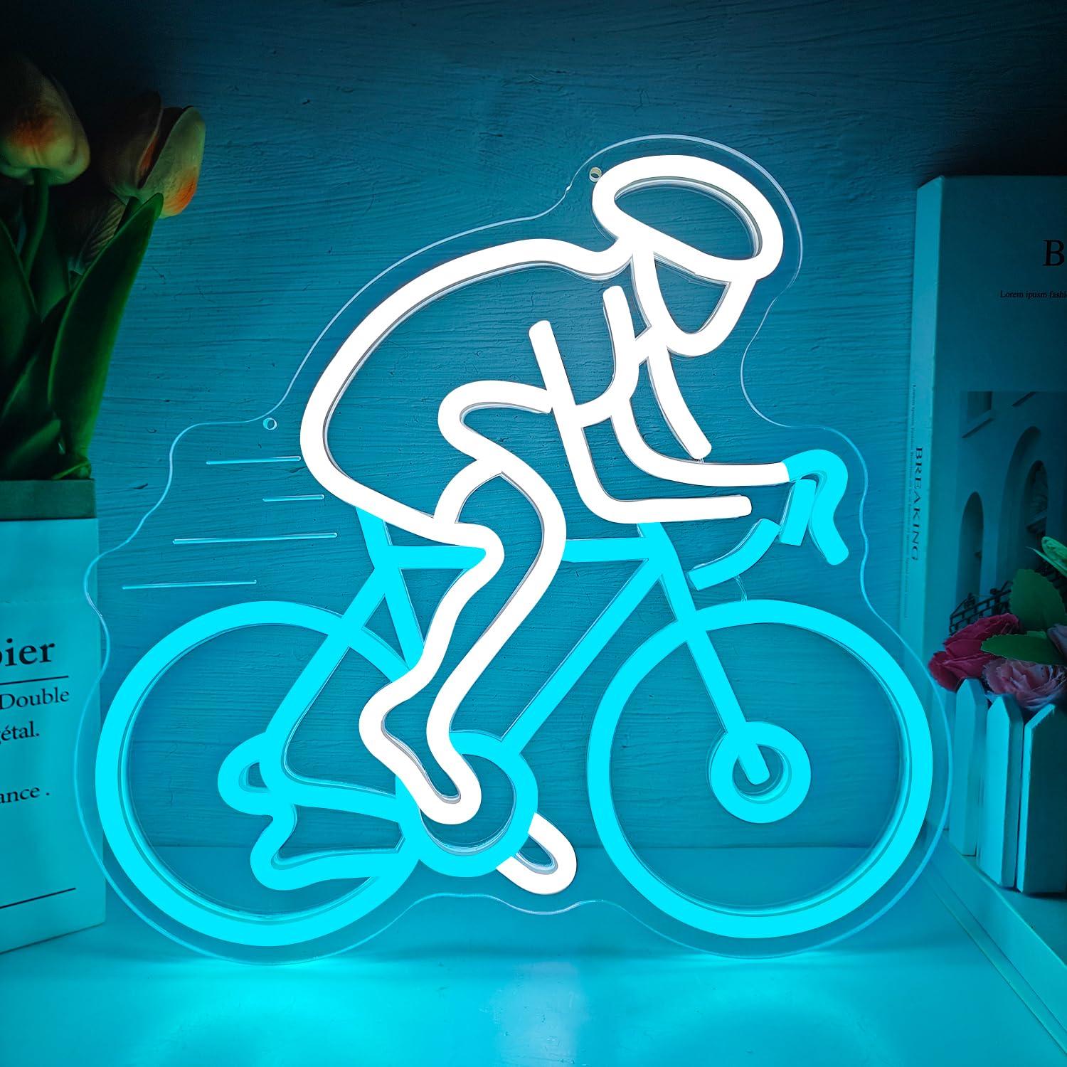 Cyclist Riding Bike Neon Sign  - Home Gym Neon Sign ulasan dan harga