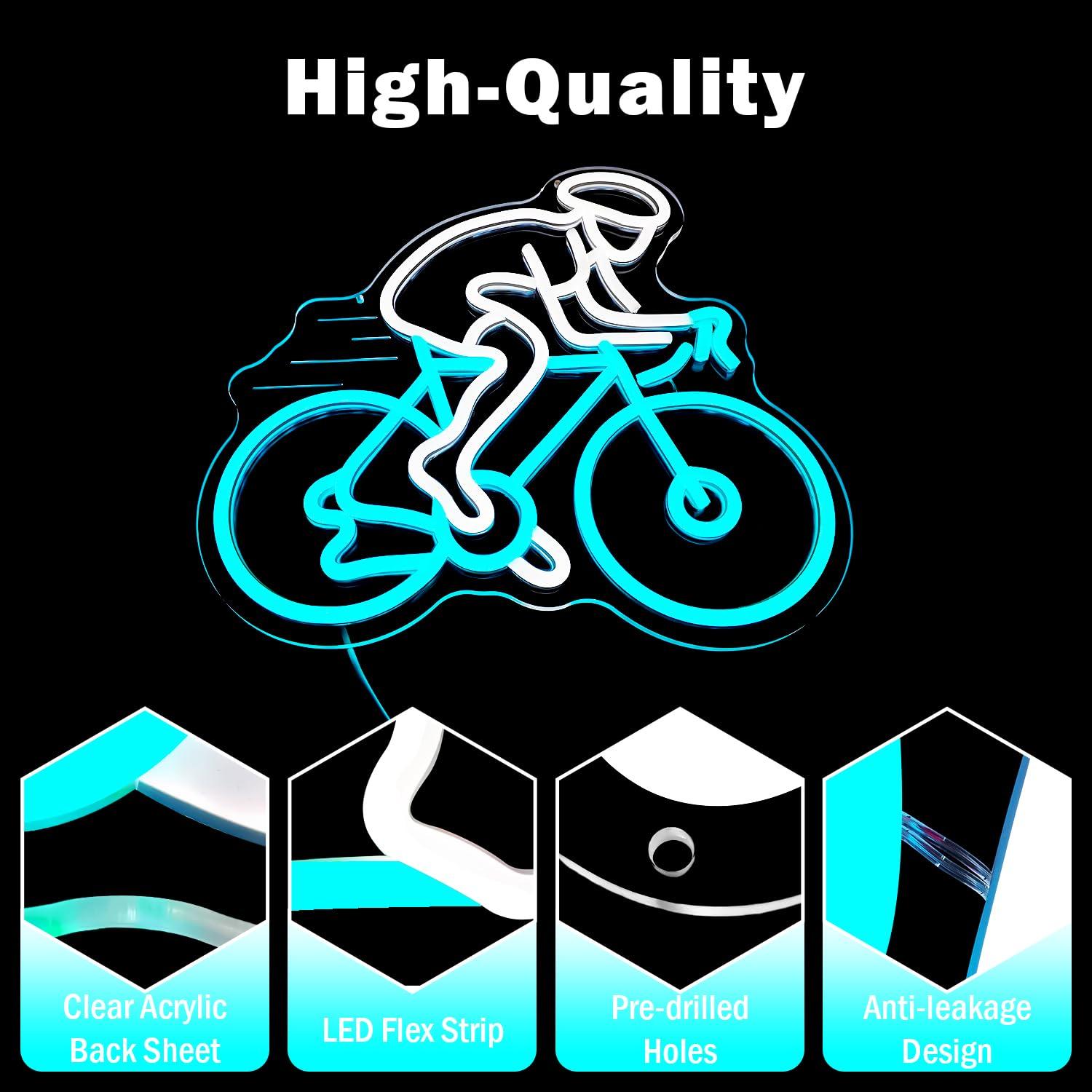 Cyclist Riding Bike Neon Sign  - Home Gym Neon Sign ulasan dan harga