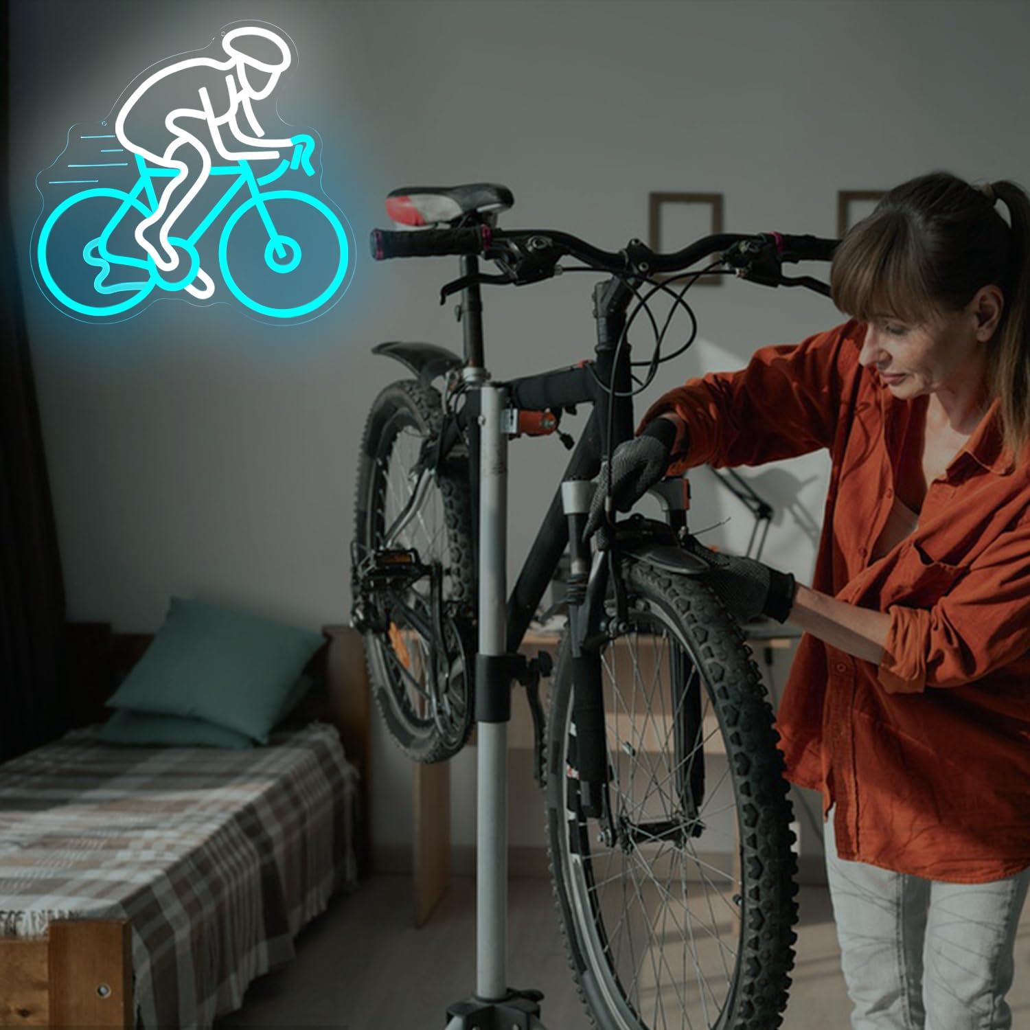 Cyclist Riding Bike Neon Sign  - Home Gym Neon Sign ulasan dan harga