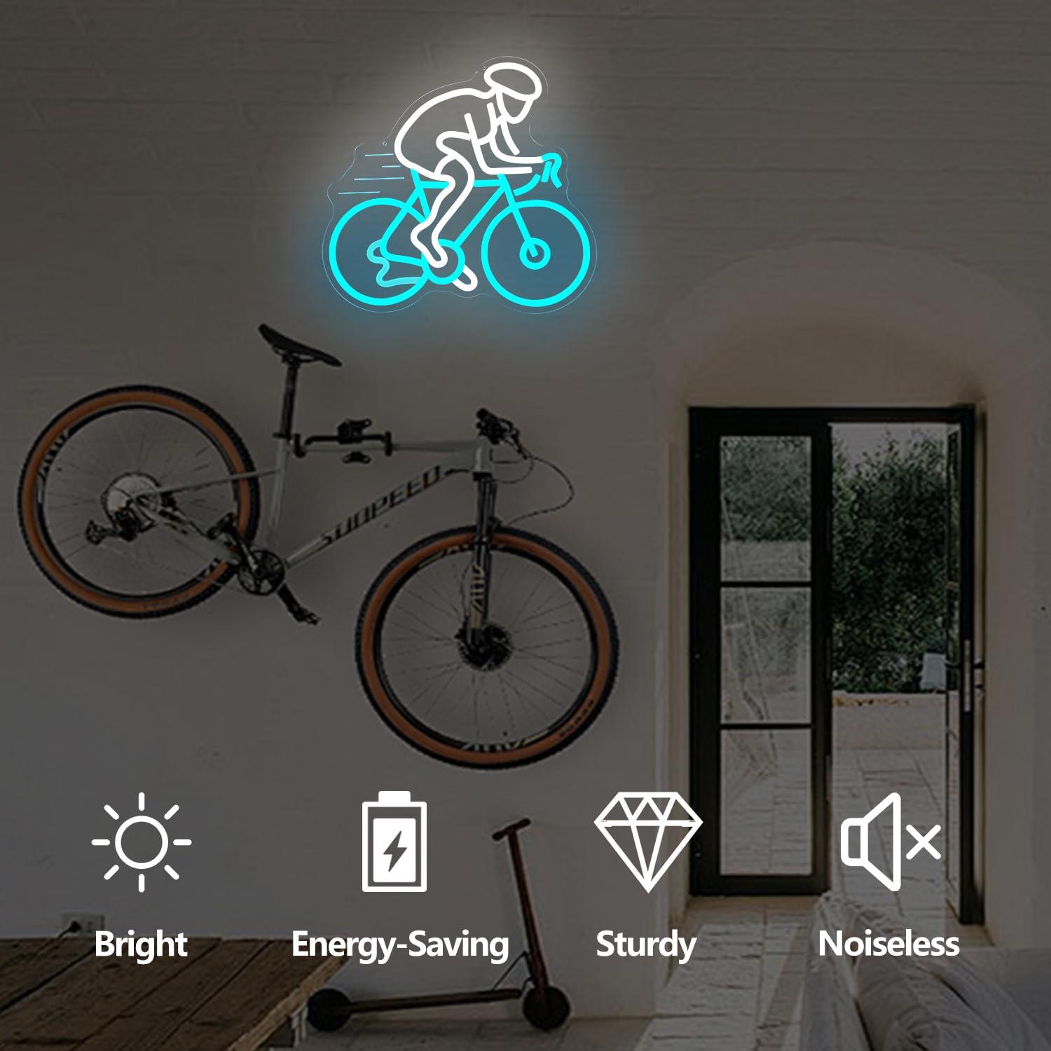 Cyclist Riding Bike Neon Sign  - Home Gym Neon Sign ulasan dan harga