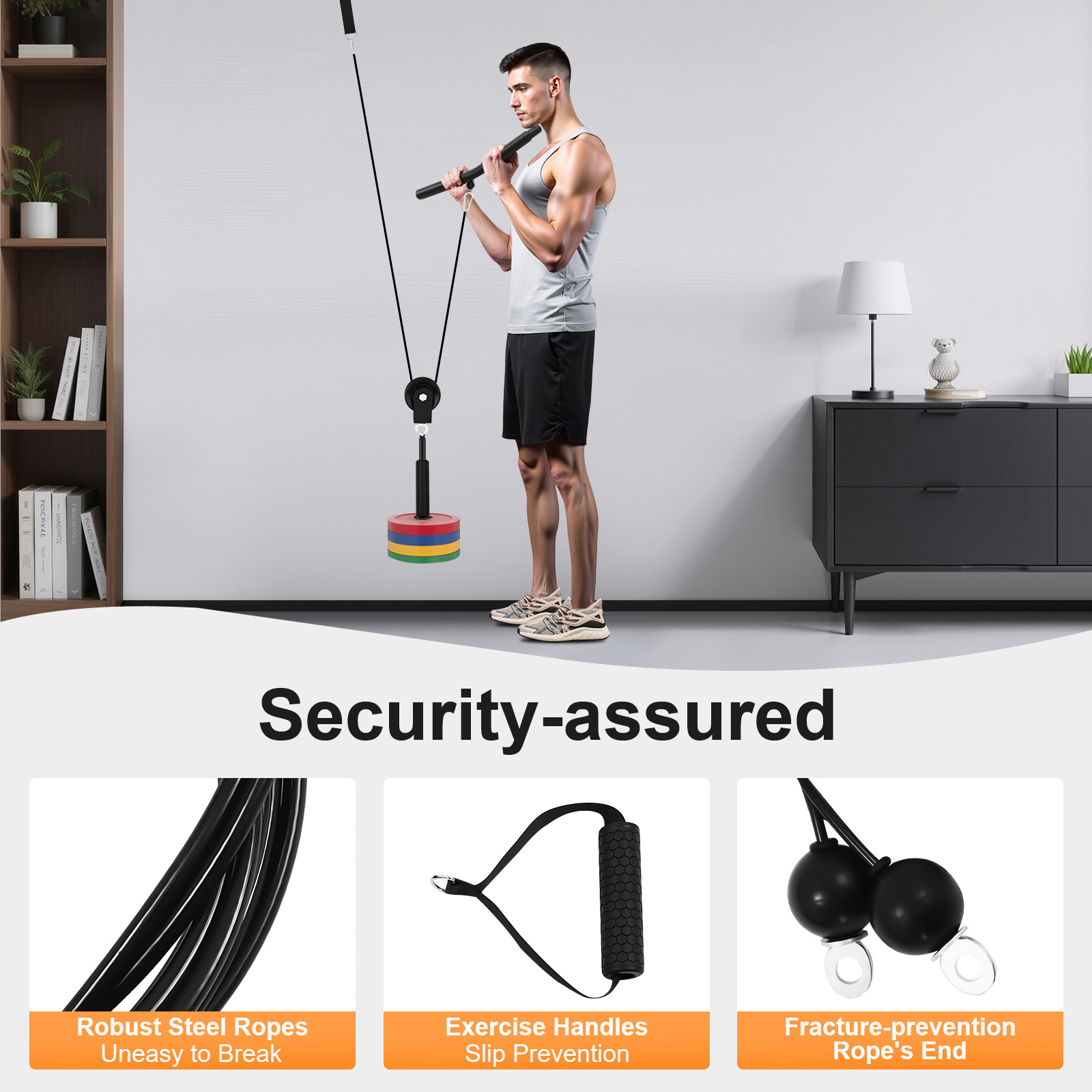 120kg Cable Pull Fitness Syste - Home Gym Cable Pulley System ulasan dan harga