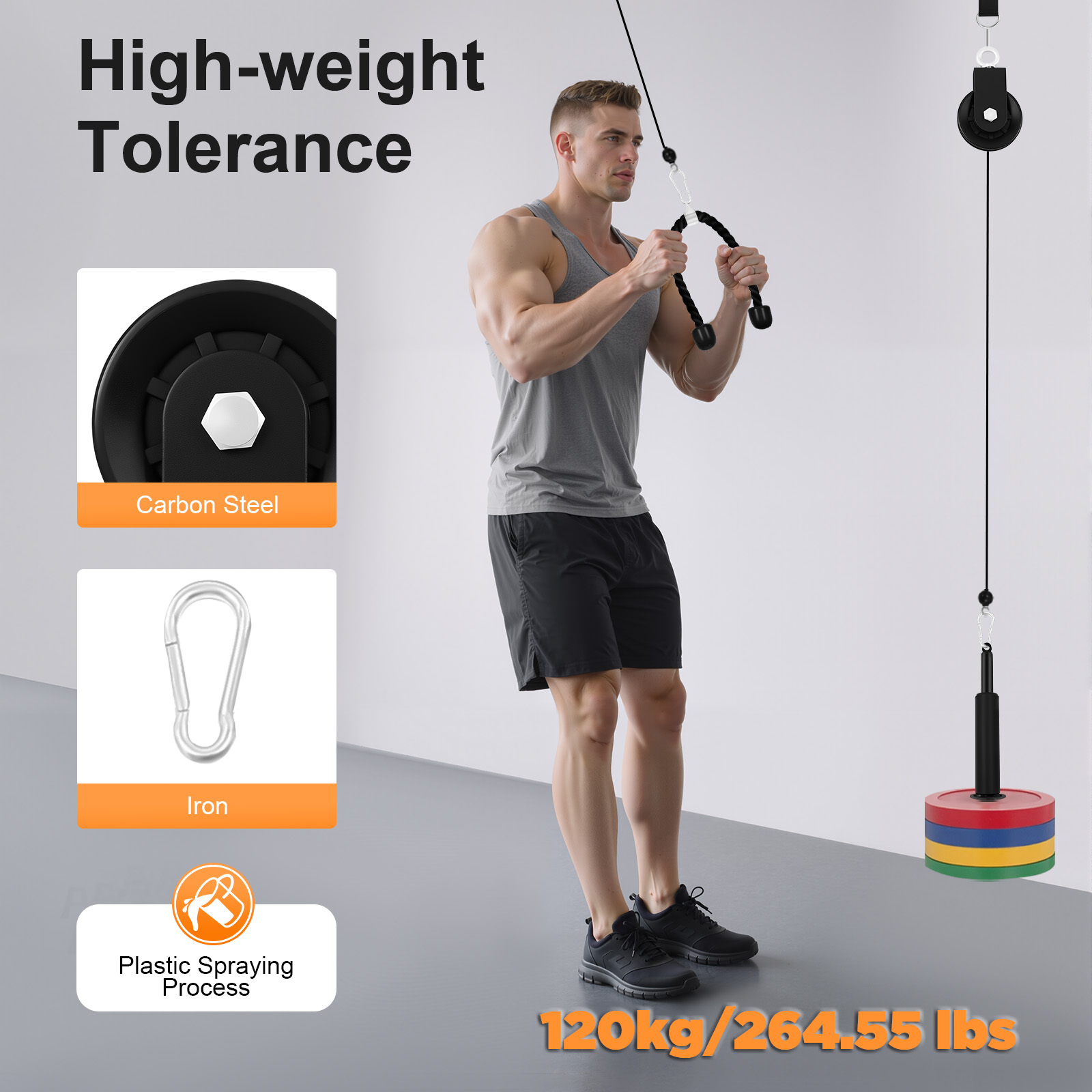 120kg Cable Pull Fitness Syste - Home Gym Cable Pulley System ulasan dan harga