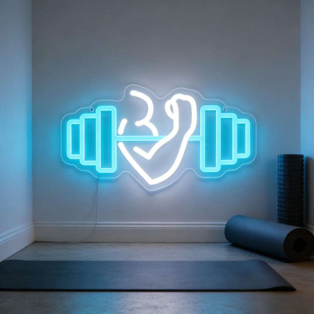 Bicep Dumbbell Neon Sign LED W - Home Gym Neon Sign ulasan dan harga