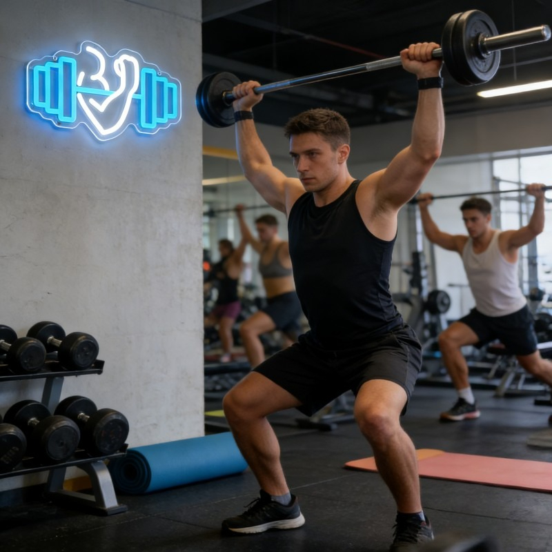 Bicep Dumbbell Neon Sign LED W - Home Gym Neon Sign ulasan dan harga
