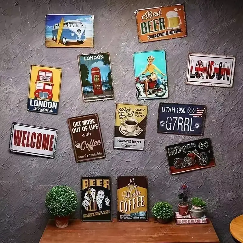 Vintage Metal Wall Art Sign, E - Home Gym Living Room Ideas ulasan dan harga